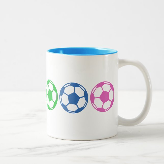 Rainbow Soccer Balls Två-Tonad Mugg (Höger)