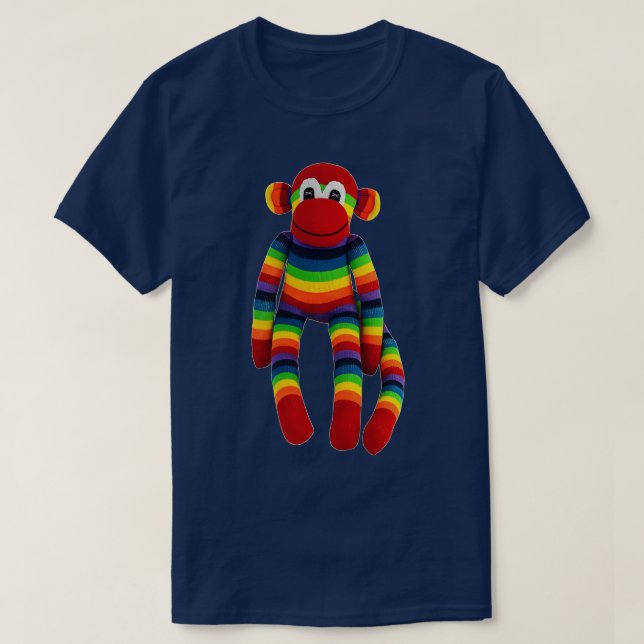 Rainbow Sock monkey  T Shirt (Design framsida)