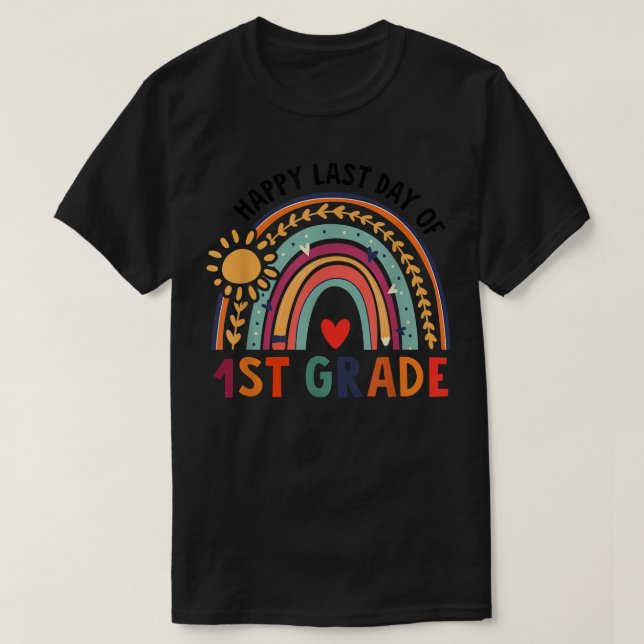 Rainbow Sol Lycklig, förra dagen, Klass Funny Teac T Shirt (Design framsida)