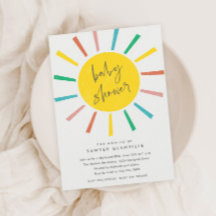 Rainbow Sol Script Modern Baby Shower