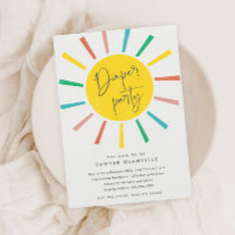 Rainbow Sol Script Modern Diaper Party Baby Shower