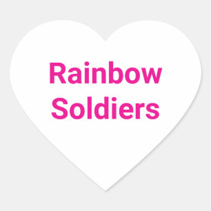 Rainbow Soldiers Hbtq-rättigheter Hankamer Artjunk Hjärtformat Klistermärke
