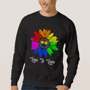Rainbow Solros Kärlek är Kärlek LGbt Gay Lesbisk P Lång Ärmad Tröja