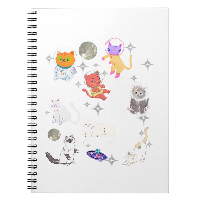 Rainbow Space Cats Galaxy Dreams Cute Kawaii  Anteckningsbok (Framsidan)