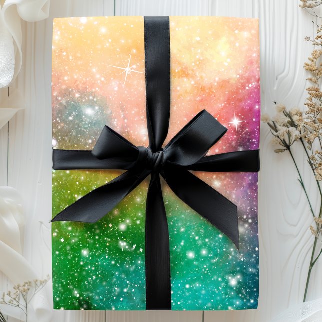 Rainbow Space Galaxy Nebula Coola Star Mönster Presentpapper (Skapare uppladdad)