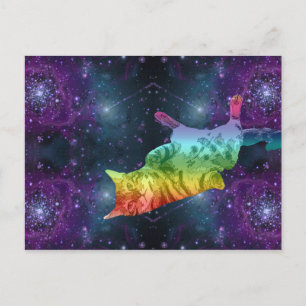 Rainbow Space Kattunge i Galaxy Vykort