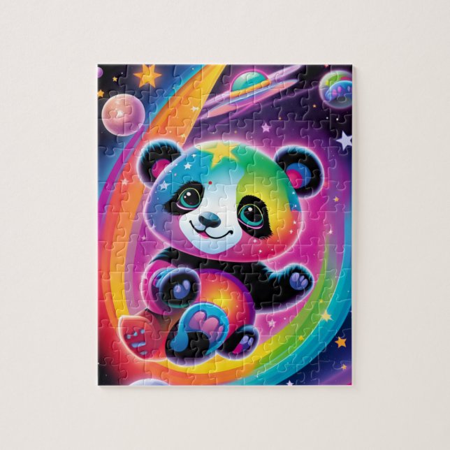 Rainbow Space Panda Puzzle Pussel (Vertikal)