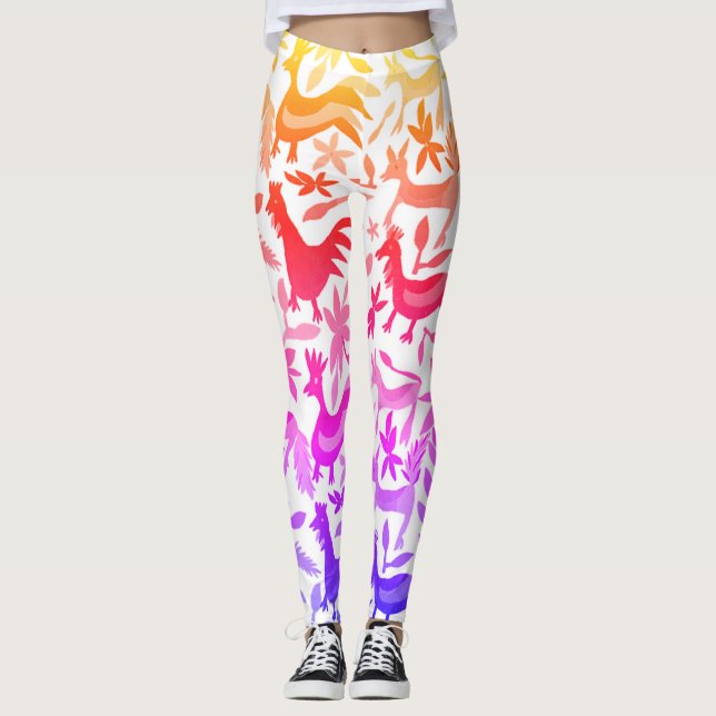 Rainbow Spain Otomi Leggings (Framsida)