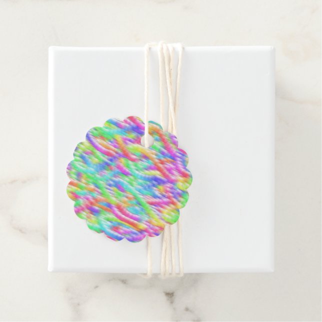 Rainbow sparkle bubbles gåvor etiketter (På plats)