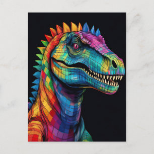 Rainbow Spike Dinosaur Vykort
