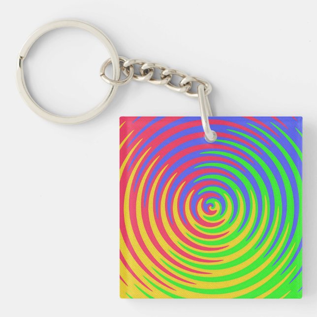 Rainbow Spiral Acrylic Keychain (Framsidan)