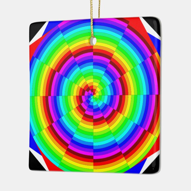 Rainbow Spiral av Kenneth Yoncich Julgransprydnad Keramik (Vänster)