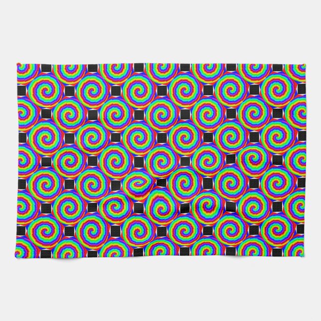 Rainbow Spiral av Kenneth Yoncich Kökshandduk (Horisontell)