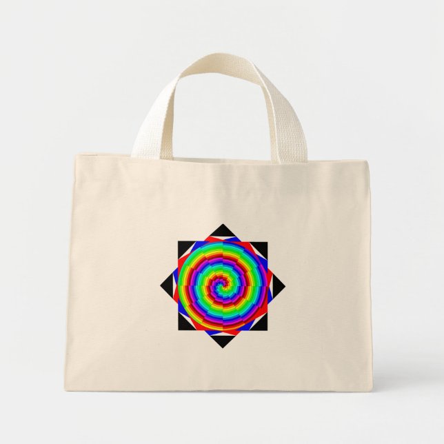 Rainbow Spiral av Kenneth Yoncich Mini Tygkasse (Framsidan)