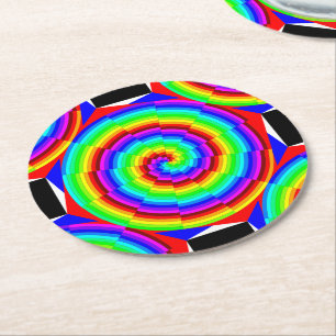 Rainbow Spiral av Kenneth Yoncich Underlägg Papper Rund