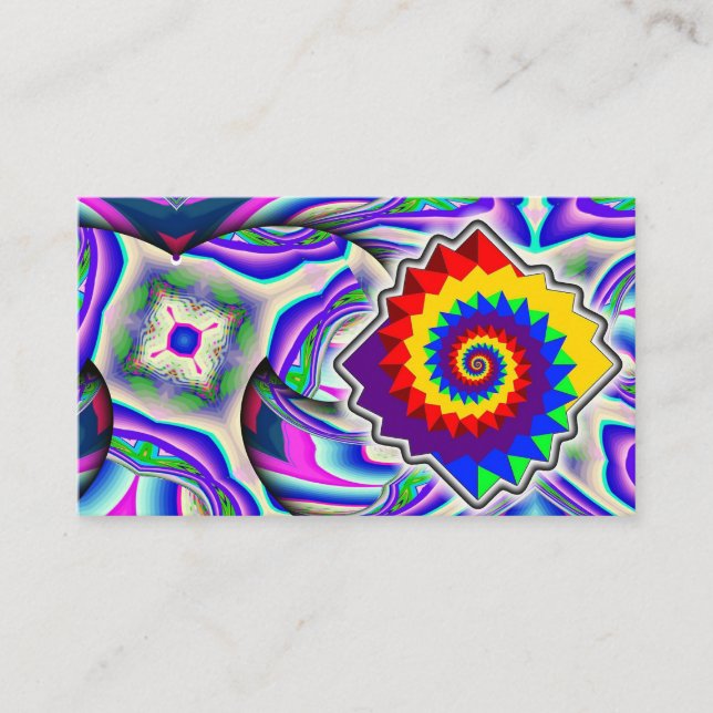 Rainbow Spiral Diamond Visitkort (Framsida)