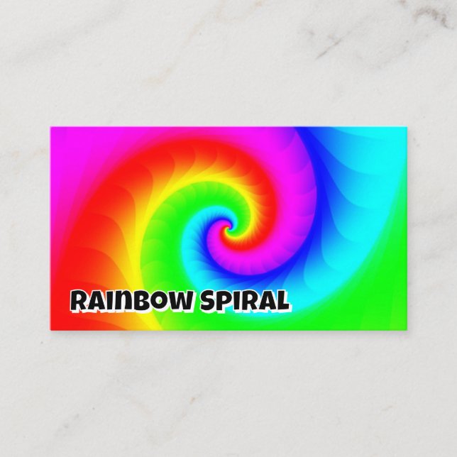 Rainbow Spiral (du kan ändra ord) Visitkort (Framsida)