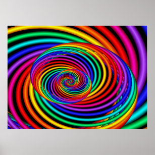 Rainbow Spiral Fractal Poster