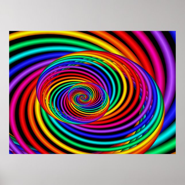 Rainbow Spiral Fractal Poster (Framsidan)