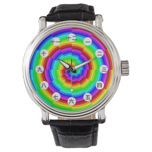 Rainbow Spiral (japanska Ansikte) av Kenneth Yonci Armbandsur