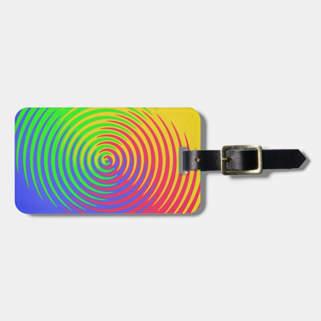 Rainbow Spiral Luggage Tag Bagagebricka (Horisontell Framsida)