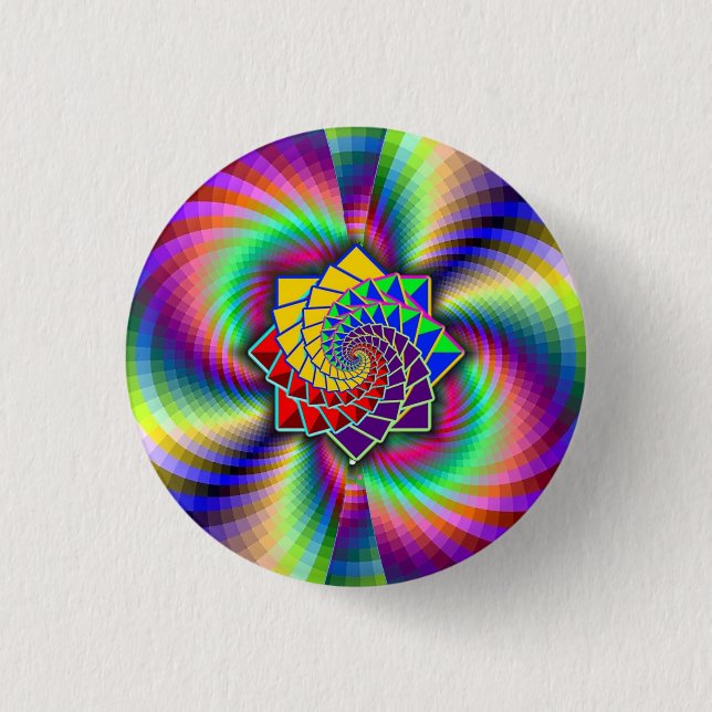 Rainbow Spiral Math Art Knapp (Framsida)