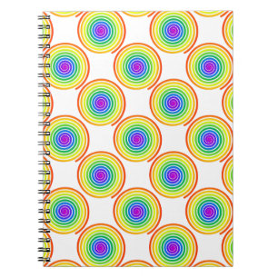 Rainbow Spiral Mönster Anteckningsbok Med Spiral