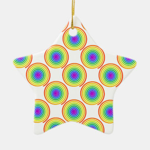 Rainbow Spiral Mönster Julgransprydnad Keramik