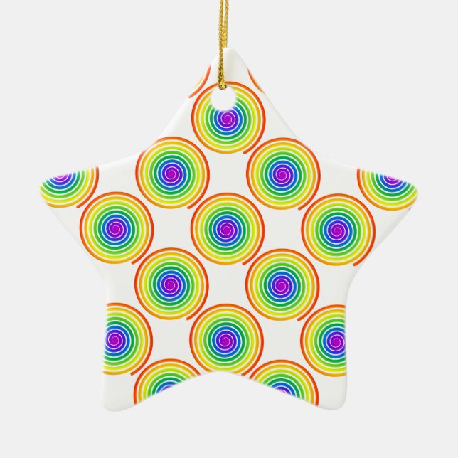 Rainbow Spiral Mönster Julgransprydnad Keramik (Framsidan)