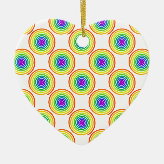 Rainbow Spiral Mönster Julgransprydnad Keramik (Framsidan)