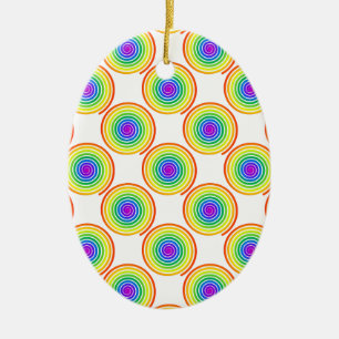 Rainbow Spiral Mönster Julgransprydnad Keramik