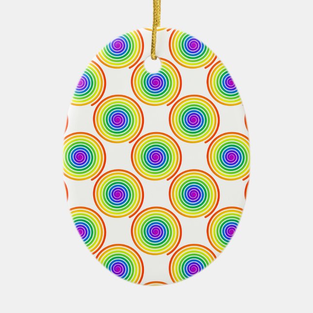 Rainbow Spiral Mönster Julgransprydnad Keramik (Framsidan)
