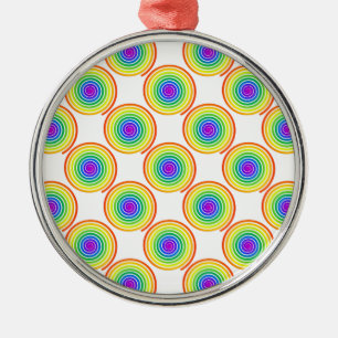 Rainbow Spiral Mönster Julgransprydnad Metall