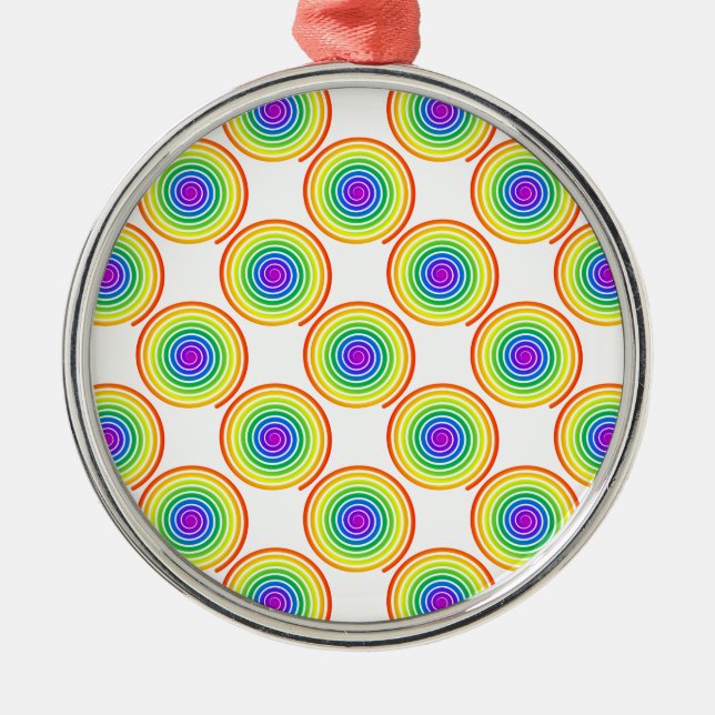 Rainbow Spiral Mönster Julgransprydnad Metall (Framsidan)