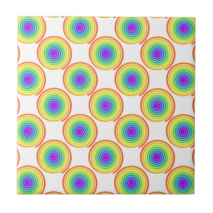 Rainbow Spiral Mönster Kakelplatta