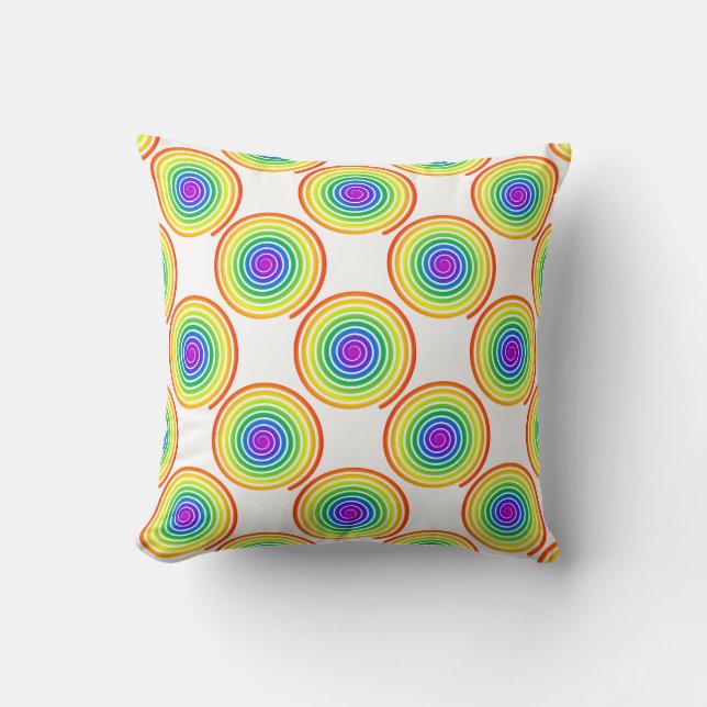 Rainbow Spiral Mönster Kudde (Framsida)