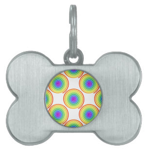 Rainbow Spiral Mönster Namnbricka Husdjur