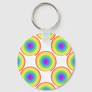 Rainbow Spiral Mönster Nyckelring