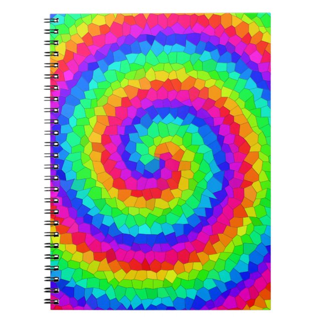 Rainbow Spiral Mosaic Tile Anteckningsbok (Framsidan)