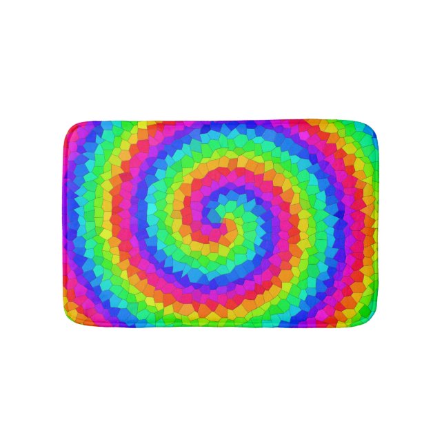 Rainbow Spiral Mosaic Tile Badrumsmatta (Framsidan)