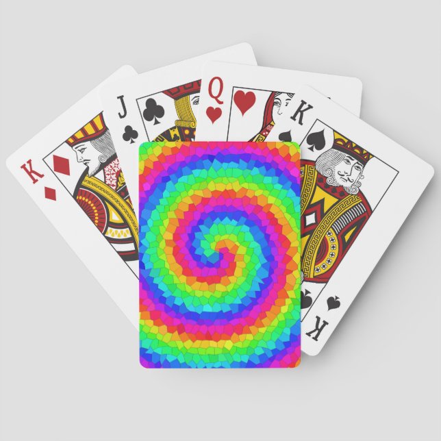 Rainbow Spiral Mosaic Tile Casinokort (Baksidan)