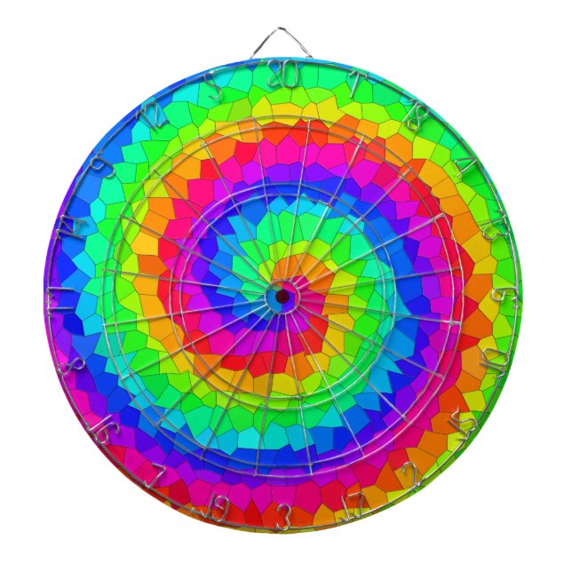 Rainbow Spiral Mosaic Tile Darttavla (Framsidan)