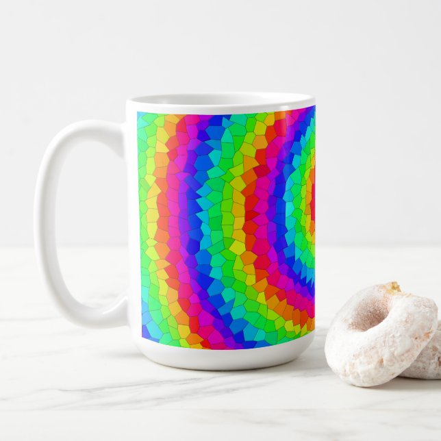 Rainbow Spiral Mosaic Tile Kaffemugg (Med munk)