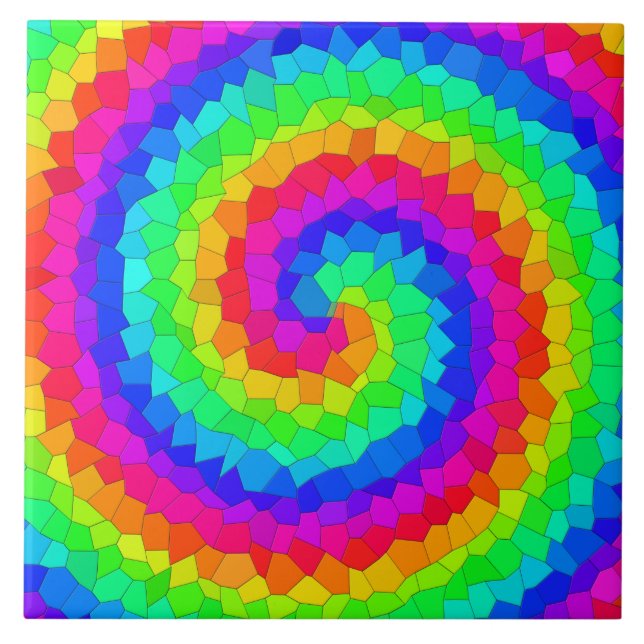 Rainbow Spiral Mosaic Tile Kakelplatta (Framsidan)