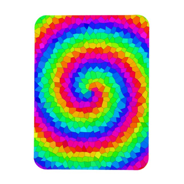 Rainbow Spiral Mosaic Tile Magnet (Vertikal)