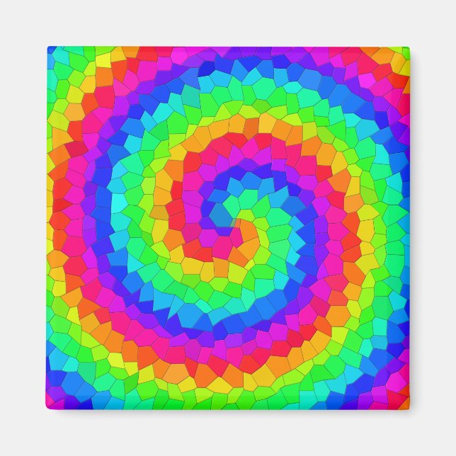 Rainbow Spiral Mosaic Tile Magnet (Framsidan)