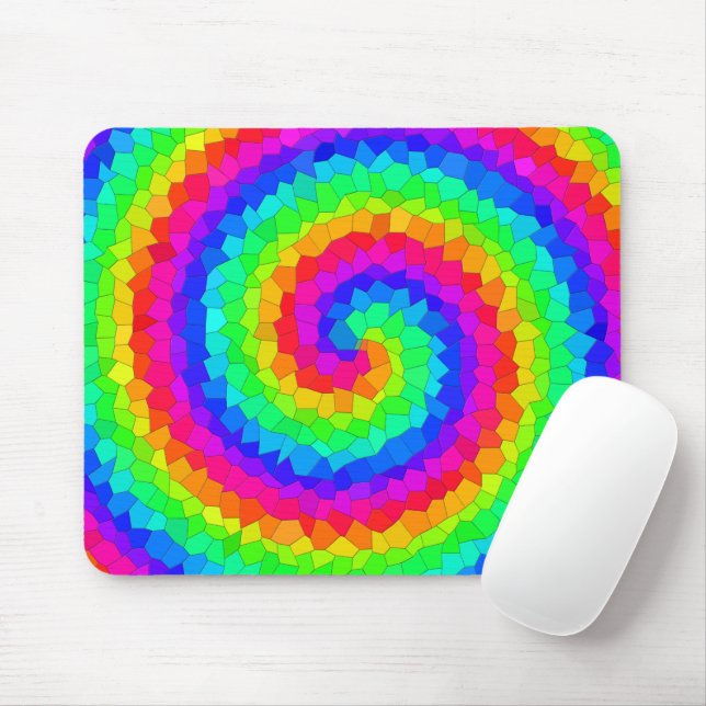 Rainbow Spiral Mosaic Tile Musmatta (Med mus)