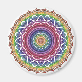 Rainbow Spiral och Geometric Flower Mandala Magnet