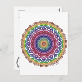 Rainbow Spiral och Geometric Flower Mandala Vykort
