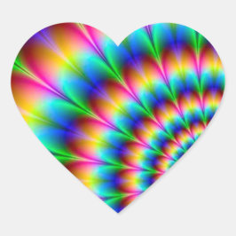 Rainbow Spiral optical Illusion Hjärtformat Klistermärke